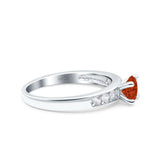 Art Deco Wedding Engagement Bridal Ring Round Simulated Cubic Zirconia 925 Sterling Silver