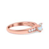 Art Deco Wedding Engagement Bridal Ring Round Simulated Cubic Zirconia 925 Sterling Silver