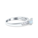 Art Deco Wedding Engagement Bridal Ring Round Simulated Cubic Zirconia 925 Sterling Silver