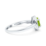 Halo Oval Art Deco Wedding Engagement Bridal Ring Round Simulated Cubic Zirconia 925 Sterling Silver