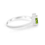 Petite Dainty Thumb Ring Round Simulated Cubic Zirconia 925 Sterling Silver