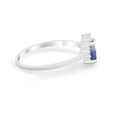 Petite Dainty Thumb Ring Round Simulated Cubic Zirconia 925 Sterling Silver