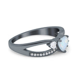 Heart Art Deco Engagement Promise Ring Simulated Cubic Zirconia 925 Sterling Silver