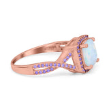 Cushion Wedding Ring Simulated Amethyst Cubic Zirconia 925 Sterling Silver