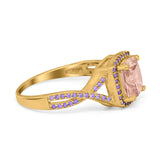 Cushion Wedding Ring Simulated Amethyst Cubic Zirconia 925 Sterling Silver