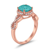 Art Deco Halo Infinity Engagement Wedding Ring Round Cubic Zirconia Solid 925 Sterling Silver Choose Color