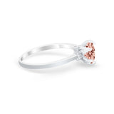 Art Deco Engagement Ring Round Simulated Cubic Zirconia 925 Sterling Silver