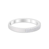 Wedding Thumb Ring Double Row Pave Simulated Cubic Zirconia 925 Sterling Silver