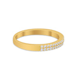 Wedding Thumb Ring Double Row Pave Simulated Cubic Zirconia 925 Sterling Silver