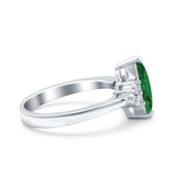 Vintage Art Deco Marquise Wedding Ring Simulated Cubic Zirconia 925 Sterling Silver
