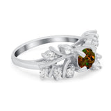 Vintage Style Wedding Bridal Ring Round Simulated Cubic Zirconia 925 Sterling Silver