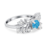 Vintage Style Wedding Bridal Ring Round Simulated Cubic Zirconia 925 Sterling Silver