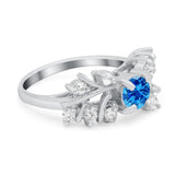 Vintage Style Wedding Bridal Ring Round Simulated Cubic Zirconia 925 Sterling Silver