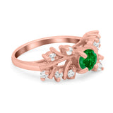 Vintage Style Wedding Bridal Ring Round Simulated Cubic Zirconia 925 Sterling Silver