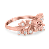 Vintage Style Wedding Bridal Ring Round Simulated Cubic Zirconia 925 Sterling Silver