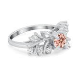 Vintage Style Wedding Bridal Ring Round Simulated Cubic Zirconia 925 Sterling Silver