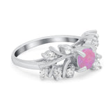 Vintage Style Wedding Bridal Ring Round Simulated Cubic Zirconia 925 Sterling Silver