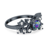 Vintage Style Wedding Bridal Ring Round Simulated Cubic Zirconia 925 Sterling Silver
