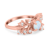 Vintage Style Wedding Bridal Ring Round Simulated Cubic Zirconia 925 Sterling Silver