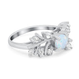 Vintage Style Wedding Bridal Ring Round Simulated Cubic Zirconia 925 Sterling Silver