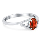 Art Deco Oval Wedding Engagement Bridal Ring Simulated Cubic Zirconia 925 Sterling Silver