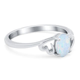 Art Deco Oval Wedding Engagement Bridal Ring Simulated Cubic Zirconia 925 Sterling Silver
