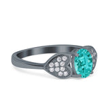 Fashion Heart Ring Oval Simulated Cubic Zirconia 925 Sterling Silver