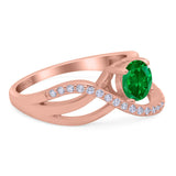 Art Deco Wedding Engagement Crisscross Bridal Ring Round Simulated Cubic Zirconia 925 Sterling Silver