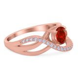 Art Deco Wedding Engagement Crisscross Bridal Ring Round Simulated Cubic Zirconia 925 Sterling Silver