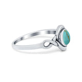 Celtic Trinity Ring Simulated Cubic Zirconia Infinity Shank 925 Sterling Silver