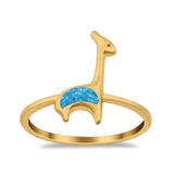 Giraffe Band Ring Simulated Cubic Zirconia Opal 925 Sterling Silver