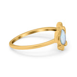 Turtle Ring Simulated Cubic Zirconia Opal 925 Sterling Silver