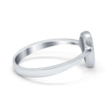 Solitaire Teardrop Pear Ring Band Simulated Opal Round 925 Sterling Silver