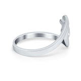 Summer Turtle Wave Ring Band Simulated Cubic Zirconia 925 Sterling Silver
