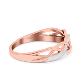 Criss Cross Ring Band Lab Created Opal 925 Sterling Silver (5mm)