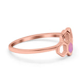 Honeycomb Band Ring Lab Created Opal Solid Cubic Zirconia 925 Sterling Silver