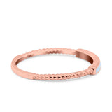 Simple Ring Band Lab Created Opal 925 Sterling Silver (2mm)
