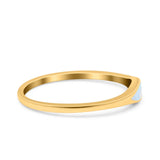 Simple Ring Band Lab Created Opal 925 Sterling Silver (3.5mm)