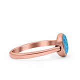 Petite Dainty Oval Promise Ring Band Rhodium Plated 925 Sterling Silver (8mm)