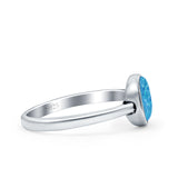 Petite Dainty Oval Promise Ring Band Rhodium Plated 925 Sterling Silver (8mm)