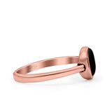 Petite Dainty Oval Promise Ring Band Rhodium Plated 925 Sterling Silver (8mm)