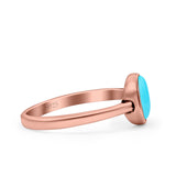 Petite Dainty Oval Promise Ring Band Rhodium Plated 925 Sterling Silver (8mm)
