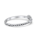 Petite Dainty Feather Band Ring 925 Sterling Silver