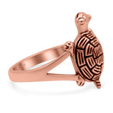 Turtle Oxidized Band Solid 925 Sterling Silver (17mm)