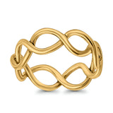 Infinity Braided Rhodium Plated Band Solid 925 Sterling Silver (5mm)