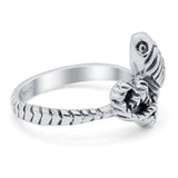 Snake Ring Oxidized Band Solid 925 Sterling Silver Thumb Ring (13mm)