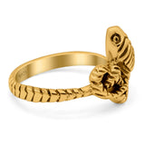 Snake Ring Oxidized Band Solid 925 Sterling Silver Thumb Ring (13mm)