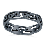 Celtic Ring Oxidized Band Solid 925 Sterling Silver Thumb Ring (5mm)