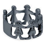 Children Oxidized Band Solid 925 Sterling Silver (11mm)