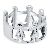 Children Oxidized Band Solid 925 Sterling Silver (11mm)
